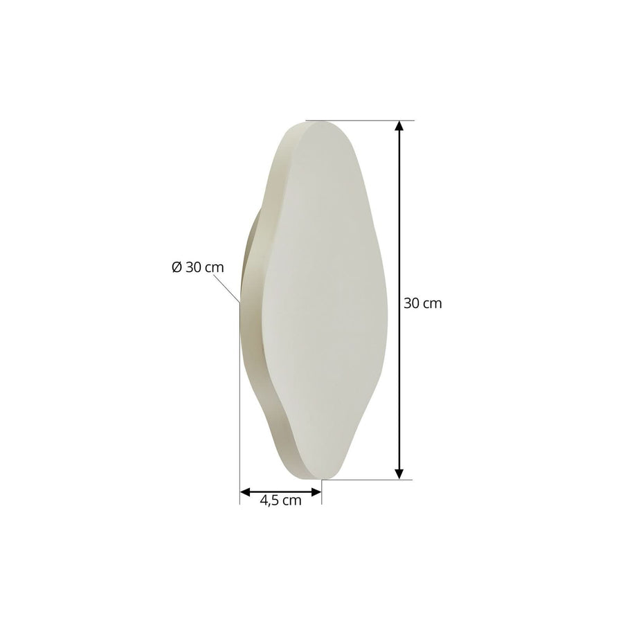 Applique murale LED Nielson en plâtre, beige, hauteur 30 cm