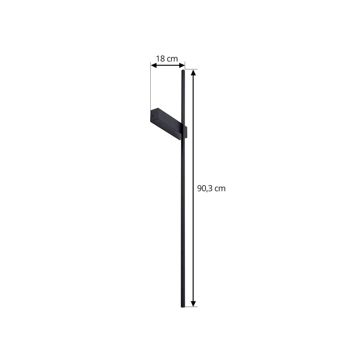 Applique murale LED Natsumi en aluminium, noir, hauteur 90 cm