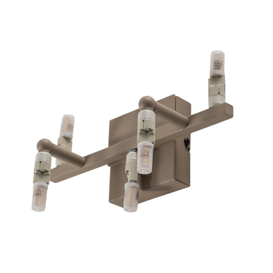 Applique murale Wall en acier, beige, 5 lumières, hauteur 32 cm