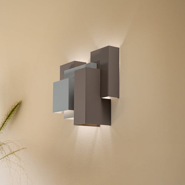Applique murale Wall en acier, beige, 5 lumières, hauteur 32 cm