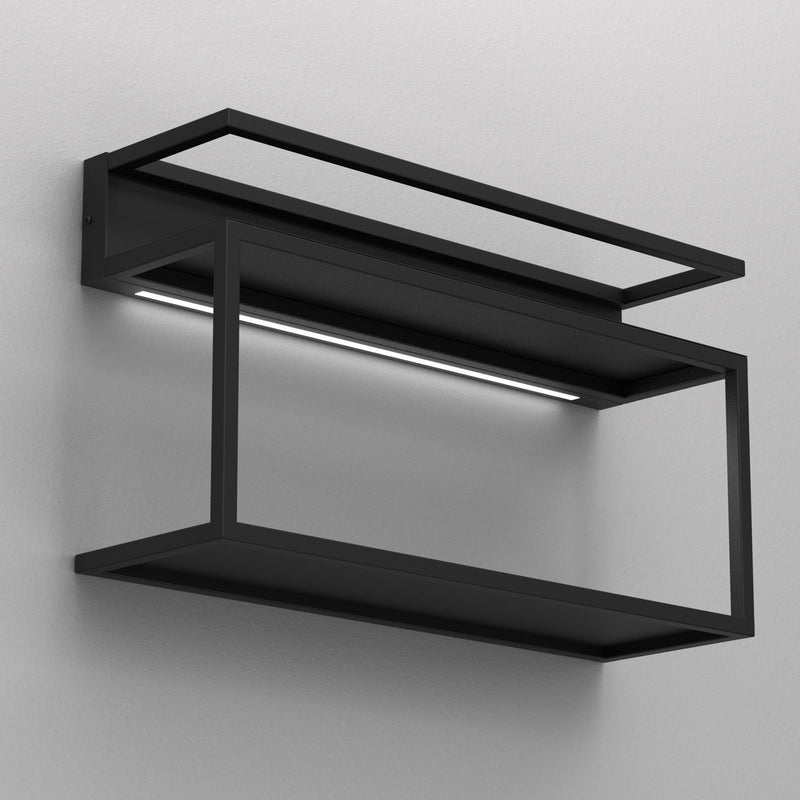 Applique murale LED Shelf en acier, noir, hauteur 33,5 cm