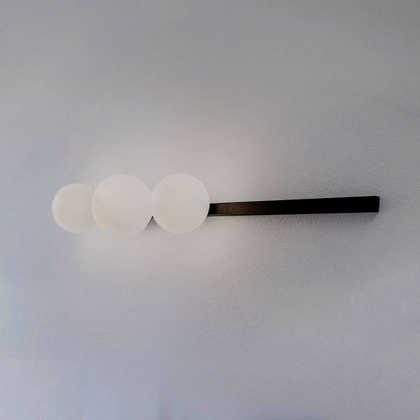 Applique murale Garda 3 en verre, noir et blanc, 3 lumières