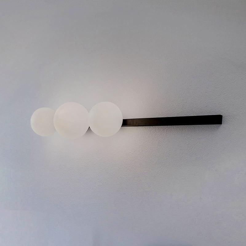 Applique murale Garda 3 en verre, noir et blanc, 3 lumières