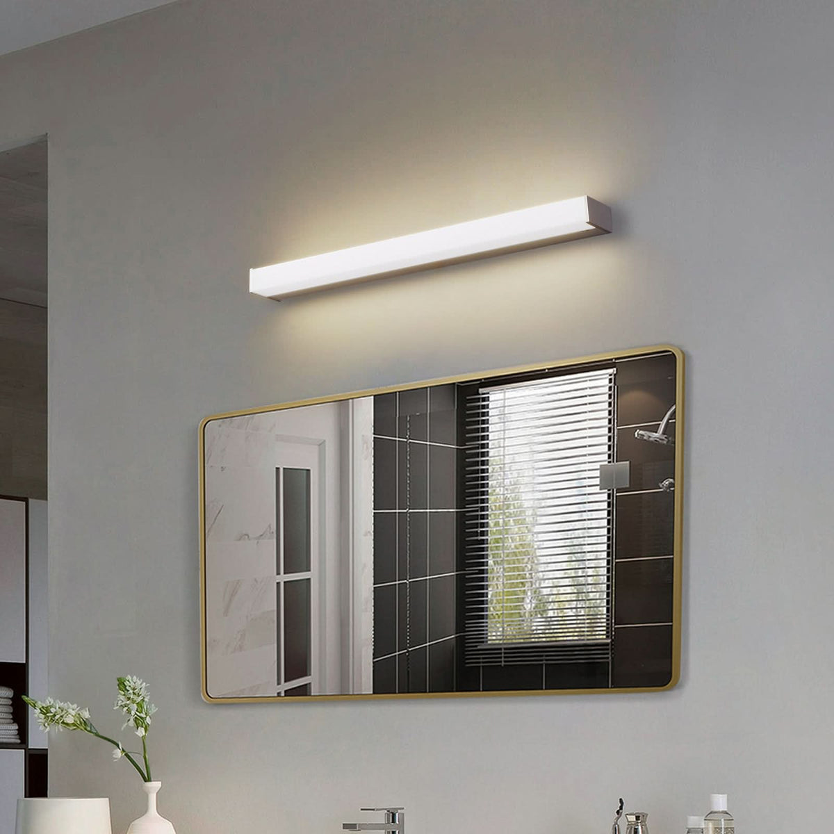 Applique murale LED Philippa en aluminium, blanc, hauteur 4 cm, IP44