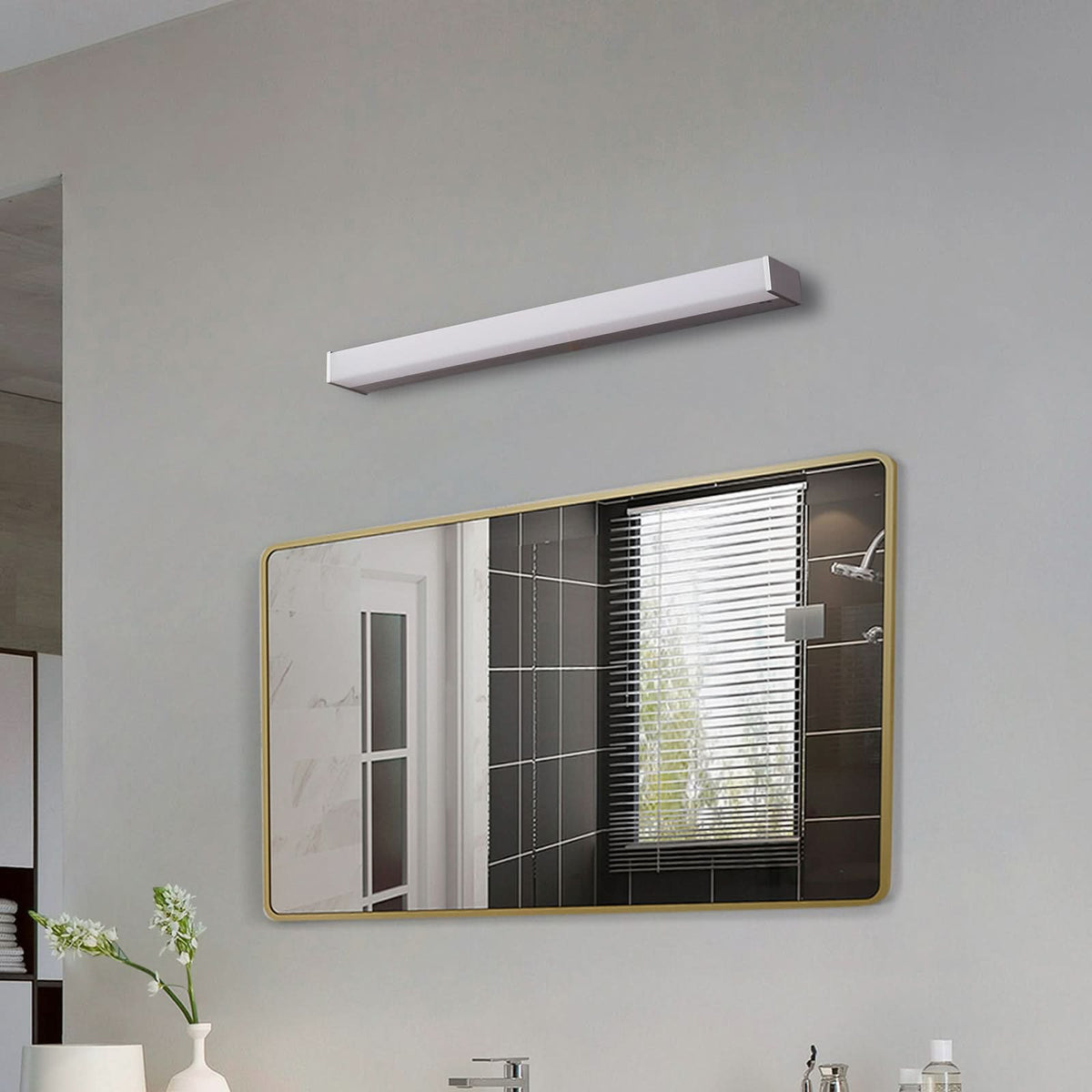 Applique murale LED Philippa en aluminium, blanc, hauteur 4 cm, IP44