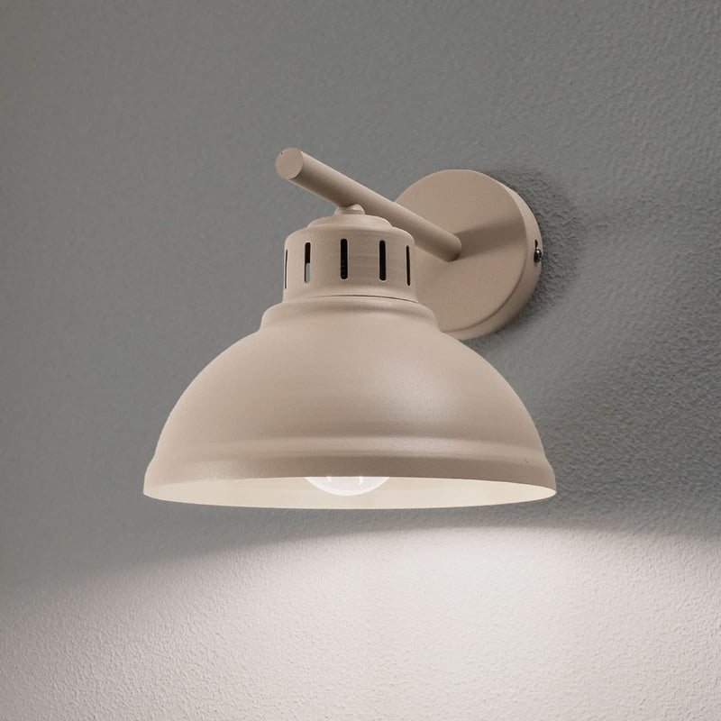 Applique murale Sven en acier, beige, hauteur 20 cm