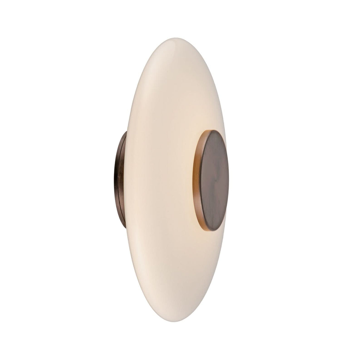 Applique murale LED Vitrum en verre, marron et blanc satiné, Ø 22 cm