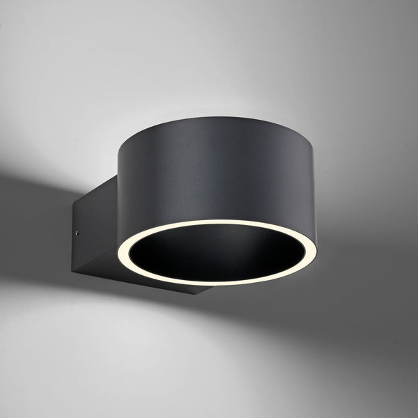 Applique murale LED Clipse en aluminium, gris, Ø 15 cm