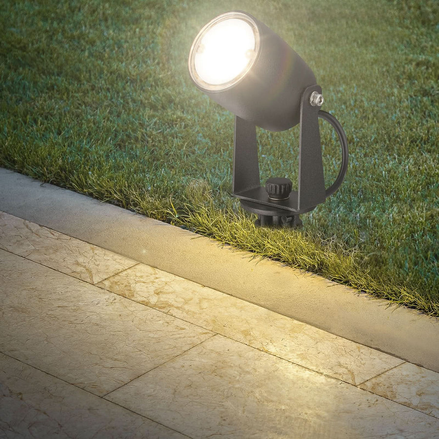 Spot à piquer d'extérieur LED 3928035 12 V, noir, 3 lumières, Ø 4 cm, IP65
