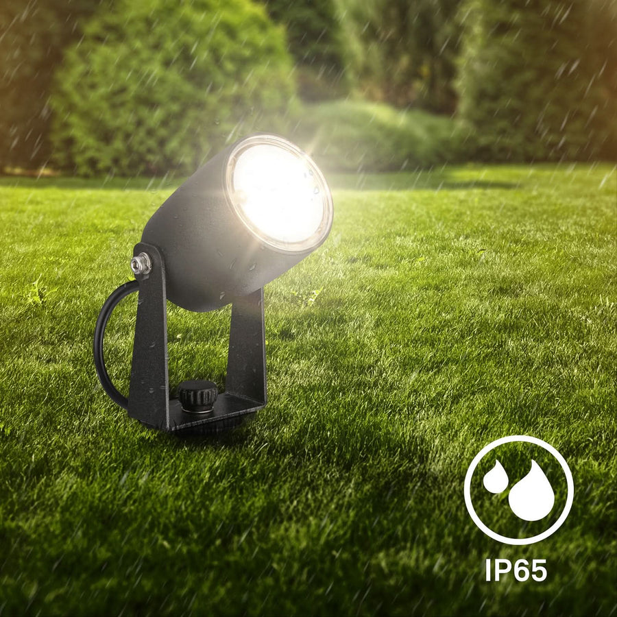 Spot à piquer d'extérieur LED 3928035 12 V, noir, 3 lumières, Ø 4 cm, IP65