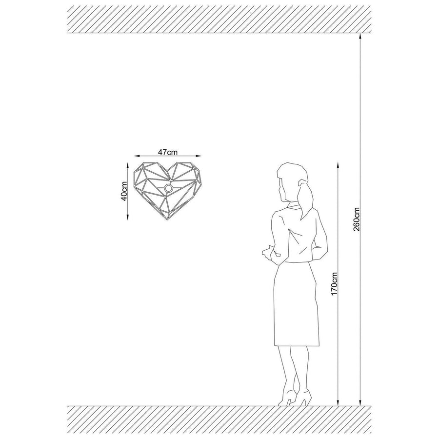 Applique murale W-046 en bois, noir, hauteur 40 cm