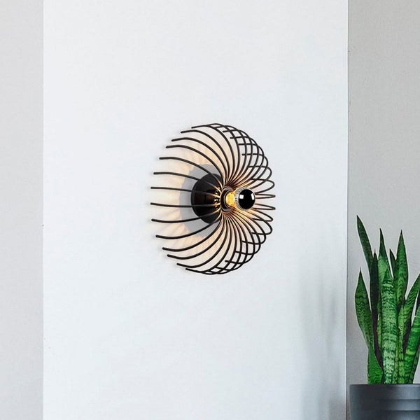 Applique murale Aspendos N-645 en métal, noir, Ø 36 cm