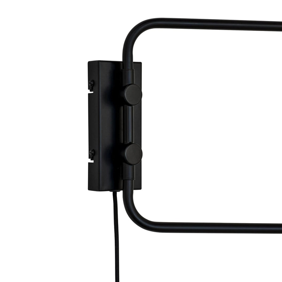 Applique murale Cale en métal, noir, 2 lumières, hauteur 46 cm