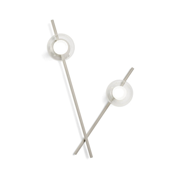Applique murale Mikado en verre, beige et transparent, 2 lumières, hauteur 65 cm