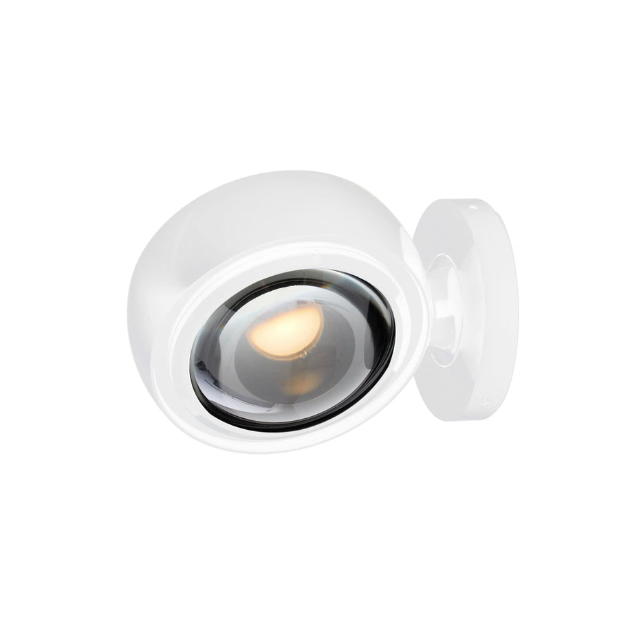 Applique murale LED Optic en verre, blanc brillant, Ø 12 cm