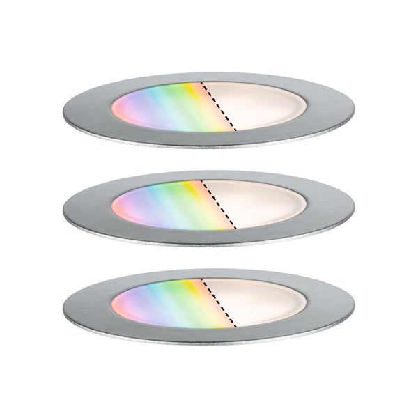 Projecteur d'extérieur LED Plug en métal, acier inoxydable, Ø 7 cm, 2 W, hauteur 3 cm, modèle 2