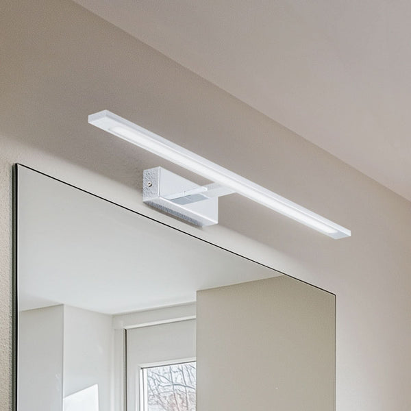 Applique murale LED Gallery en métal, chromé, hauteur 5 cm, IP44