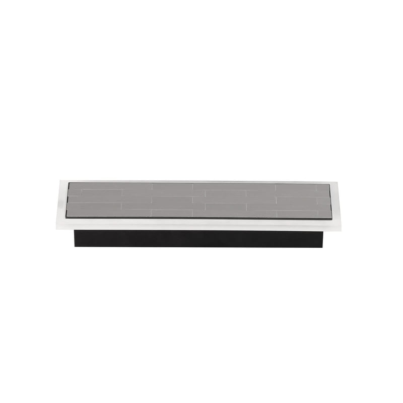 Applique murale LED Aluro en métal, nickel et noir, hauteur 9,6 cm