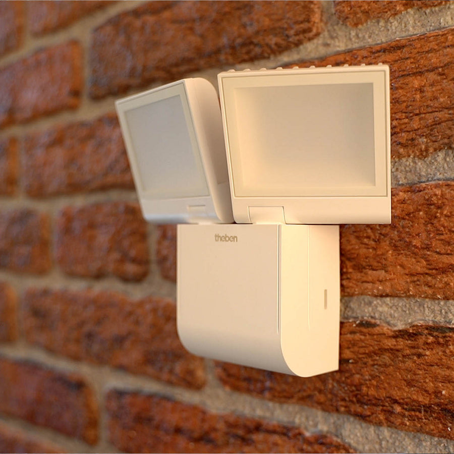 Applique d'extérieur LED theLeda S17-100L en métal, blanc, 2 lumières, hauteur 16 cm