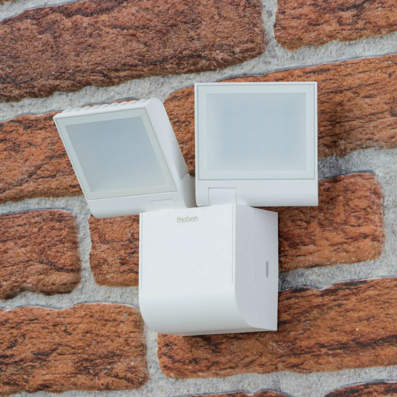 Applique d'extérieur LED theLeda S17-100L en métal, blanc, 2 lumières, hauteur 16 cm