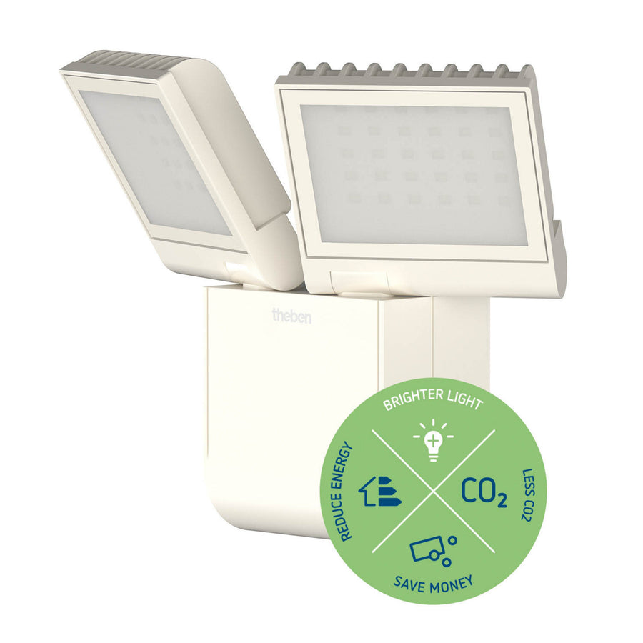Applique d'extérieur LED theLeda S17-100L en métal, blanc, 2 lumières, hauteur 16 cm
