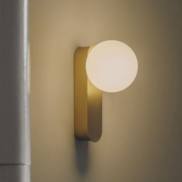 Applique murale LED Perlina en verre, doré, hauteur 23,7 cm, IP44, 8,8 W, largeur 12 cm