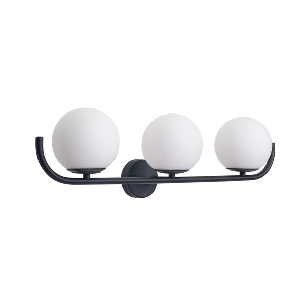 Applique murale Sfera Triple en aluminium, noir, 3 lumières, hauteur 17,2 cm, IP44