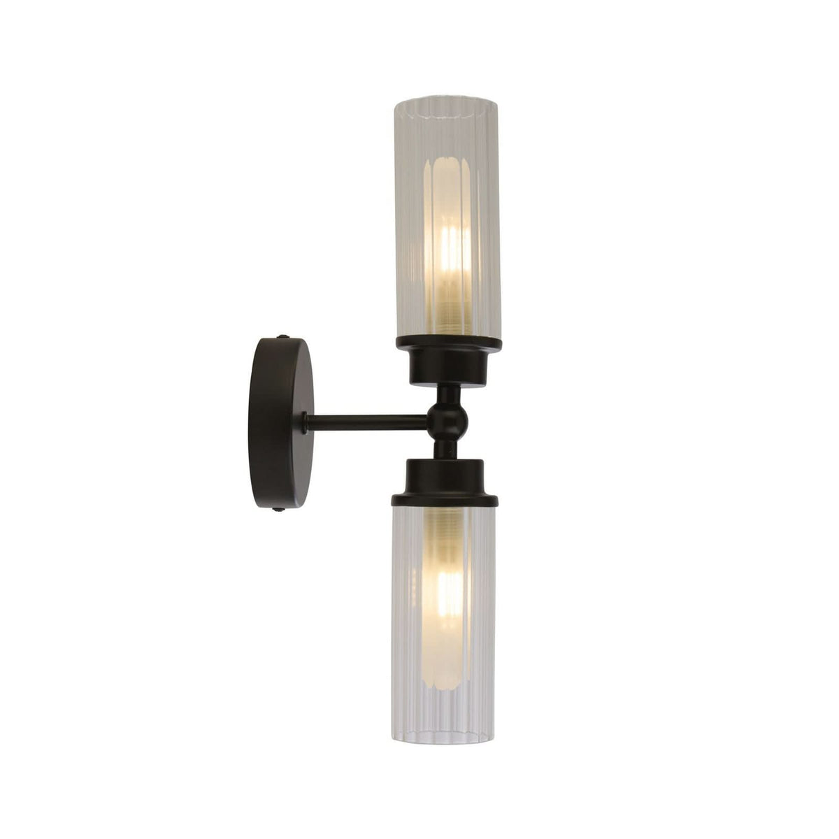Applique murale Imperial en verre, noir et blanc, 2 lumières, hauteur 10 cm, IP44