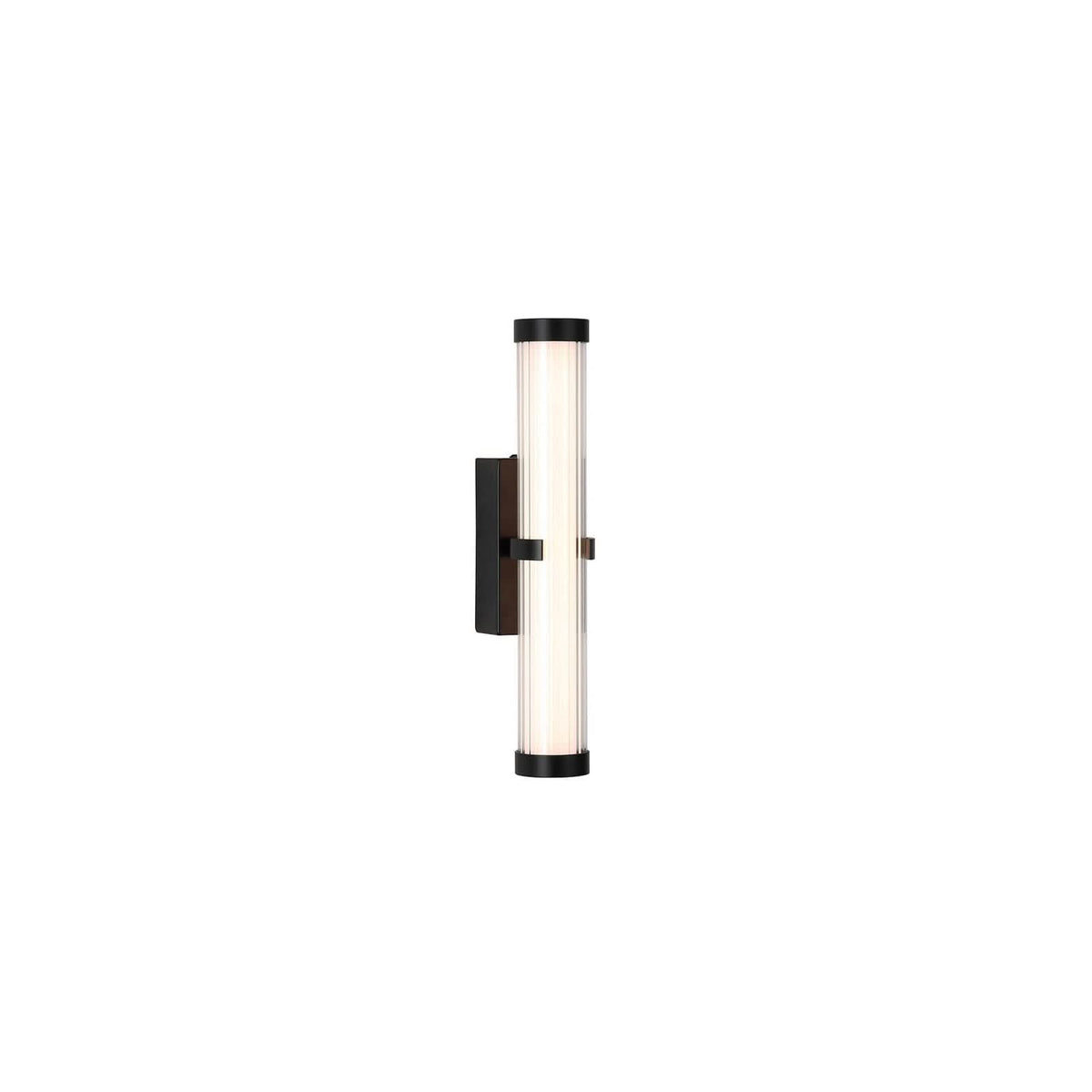 Applique murale LED Clamp en verre, noir et blanc, hauteur 7 cm, IP44