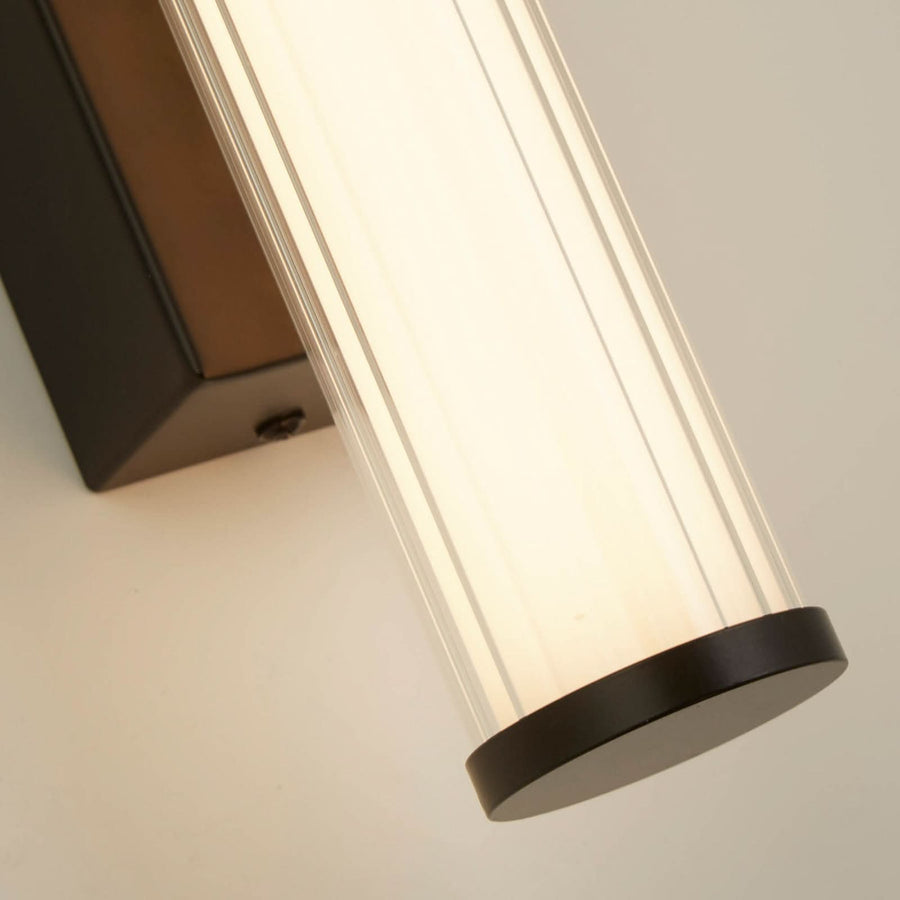 Applique murale LED Clamp en verre, noir et blanc, hauteur 7 cm, IP44