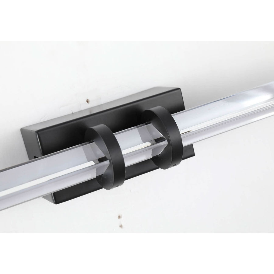 Applique murale LED Parma en verre, noir, hauteur 6 cm, IP44