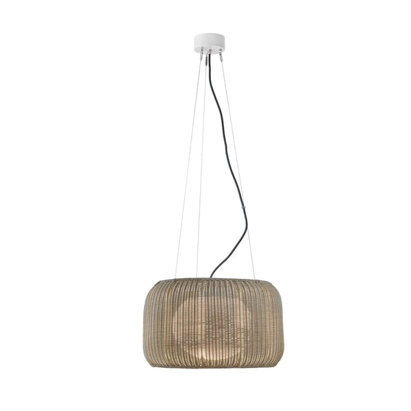 Suspension d'extérieur LED Fora S en aluminium, blanc et beige, Ø 50 cm
