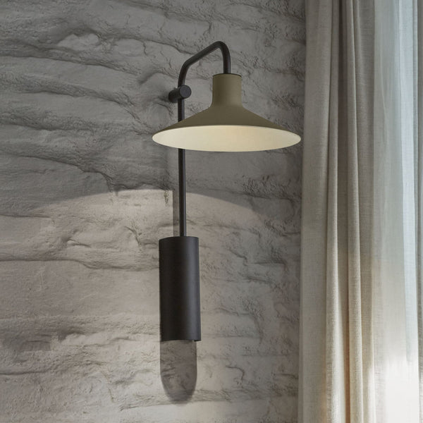 Applique murale LED Platet A/02 en laiton, gris et noir, hauteur 40 cm