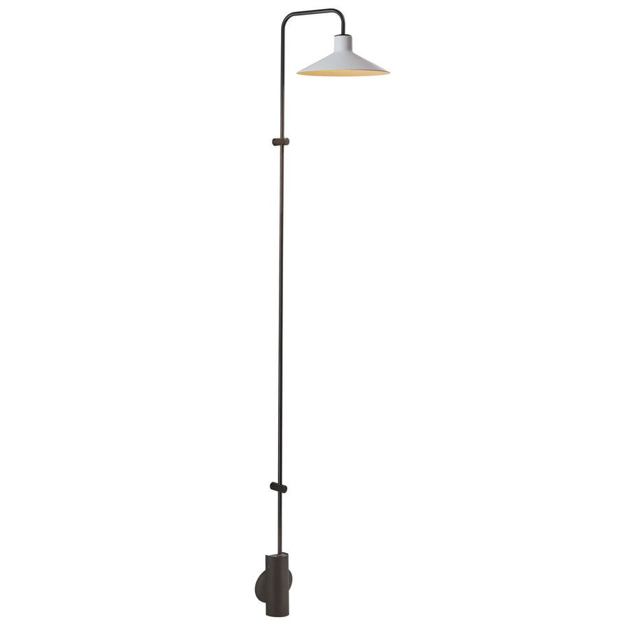 Applique murale LED Platet A/06 en aluminium, gris clair et noir, hauteur 154 cm