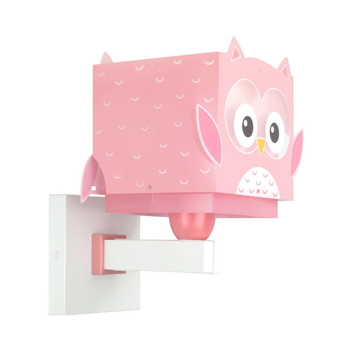 Applique murale Little Owl, rose et blanc, hauteur 25,5 cm