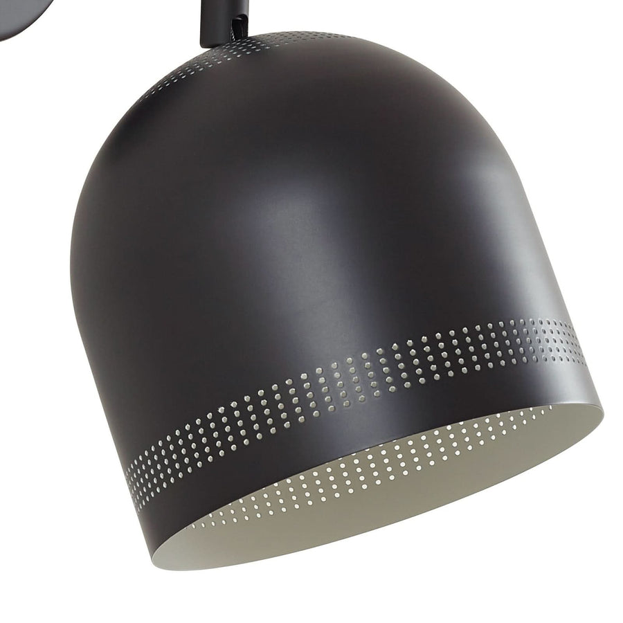 Applique murale Oura en métal, noir mat et blanc, hauteur 28 cm