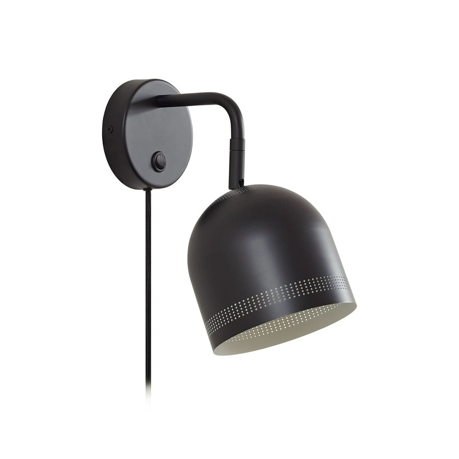 Applique murale Oura en métal, noir mat et blanc, hauteur 28 cm