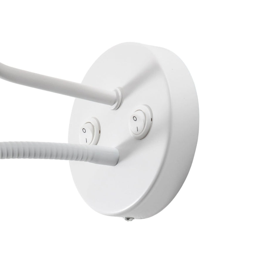Applique murale Roller en tissu, blanc structuré et blanc, 2 lumières, Ø 20 cm
