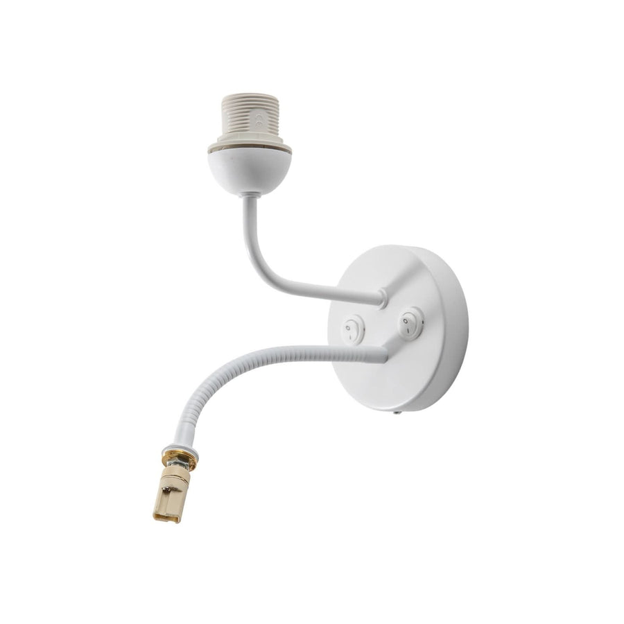 Applique murale Roller en tissu, blanc structuré et blanc, 2 lumières, Ø 20 cm