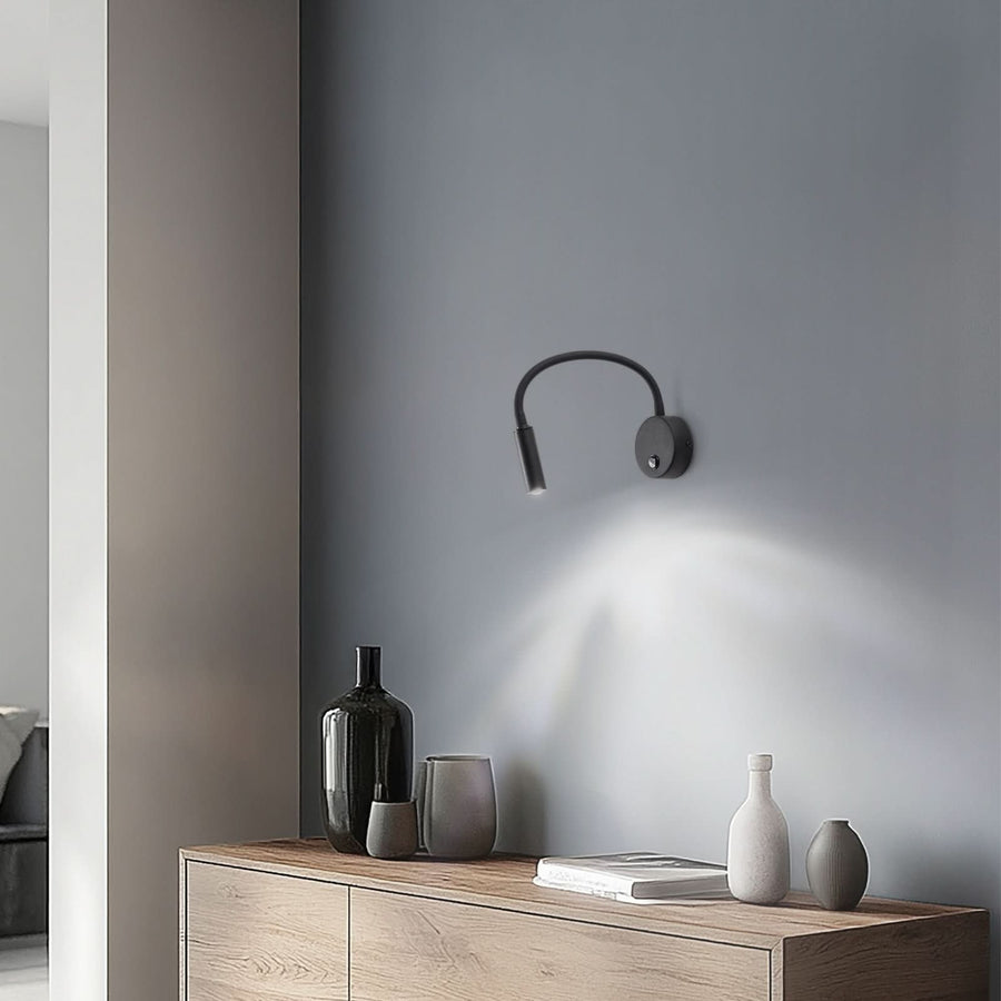 Applique murale Lagos en acier, noir, hauteur 45 cm