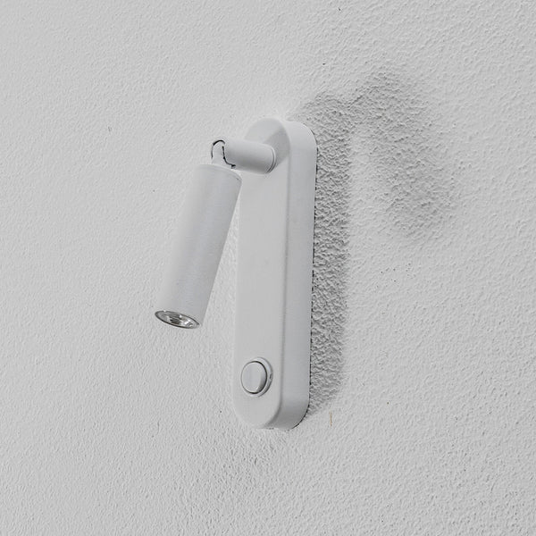 Applique murale Enzo Long en acier, blanc, hauteur 22 cm