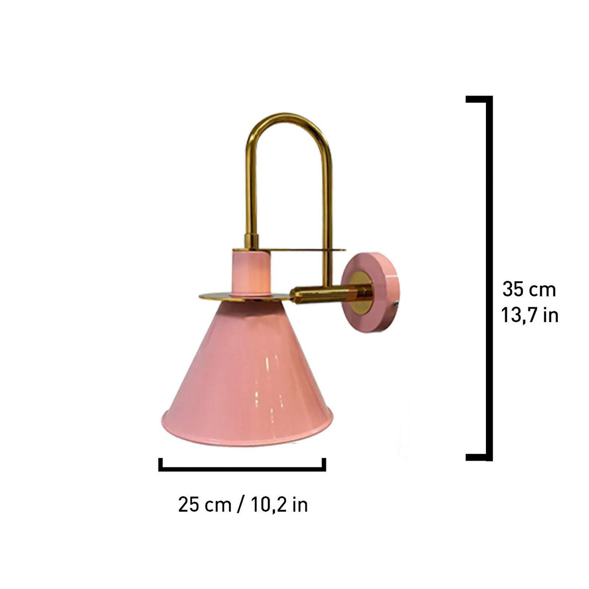 Schéma de dimensions indiquant 35 cm de hauteur et 25 cm de diamètre