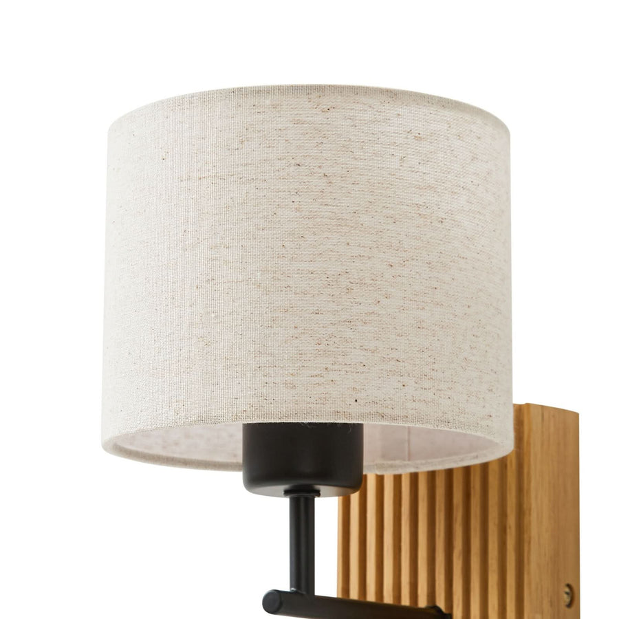 Applique murale Lieske en bois, beige, hauteur 39 cm