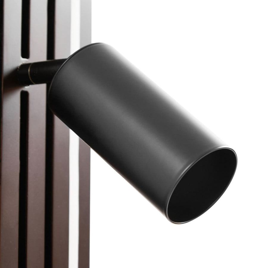Applique murale LED Tiron en chêne, bois et noir, hauteur 35 cm