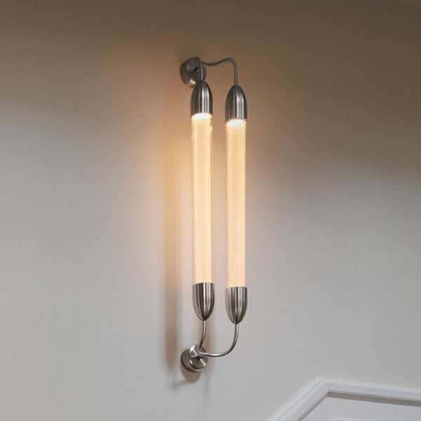 Applique murale Lemon Squeeze en verre, blanc, 2 lumières, 15 W, longueur 94 cm