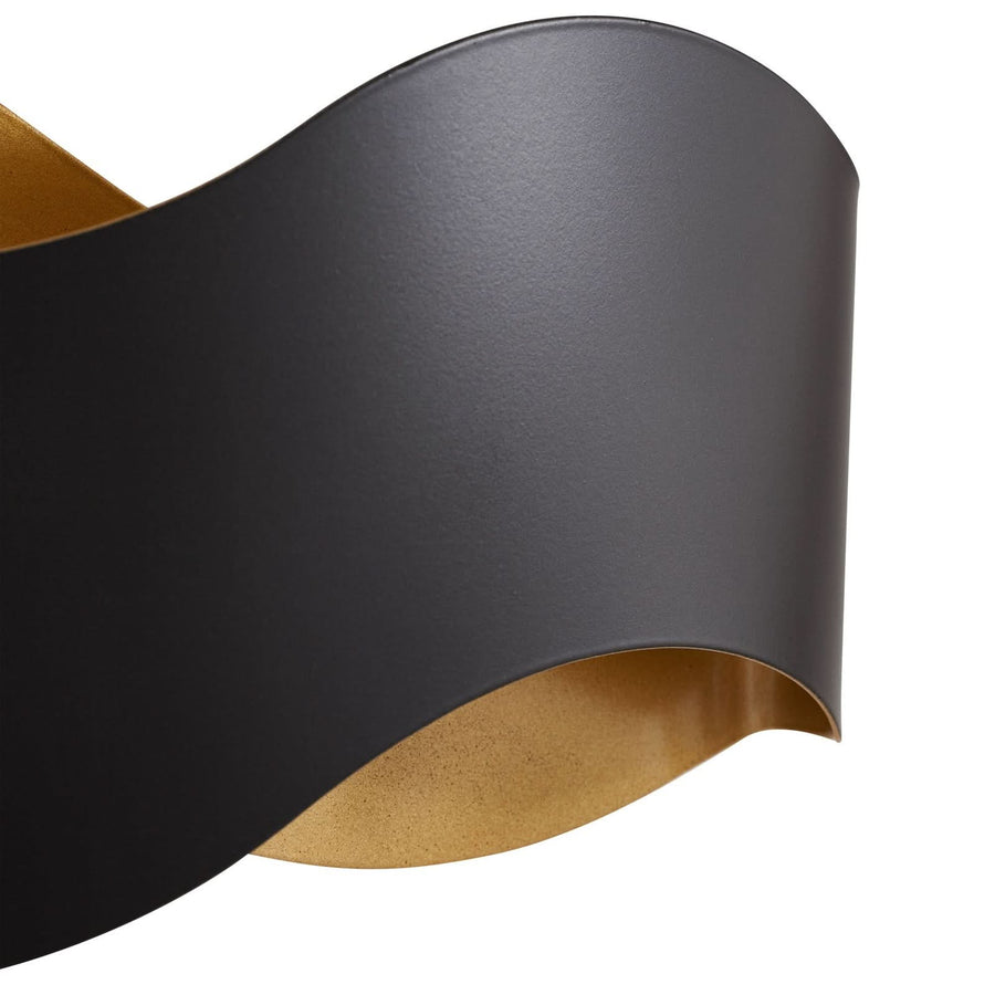 Applique murale Dailin en métal, noir, 2 lumières, hauteur 15 cm