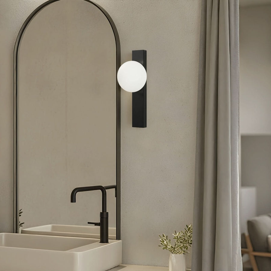 Applique murale Tavrik en verre, noir, hauteur 30 cm, IP44