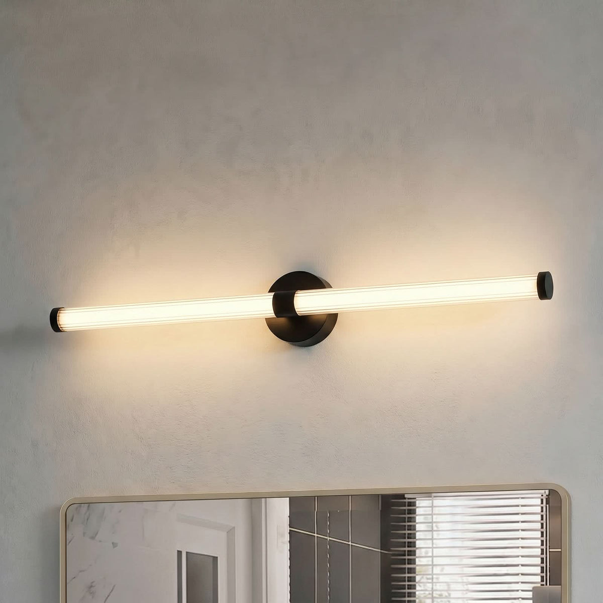 Applique murale LED Melisa en verre, noir, hauteur 9,4 cm, IP44