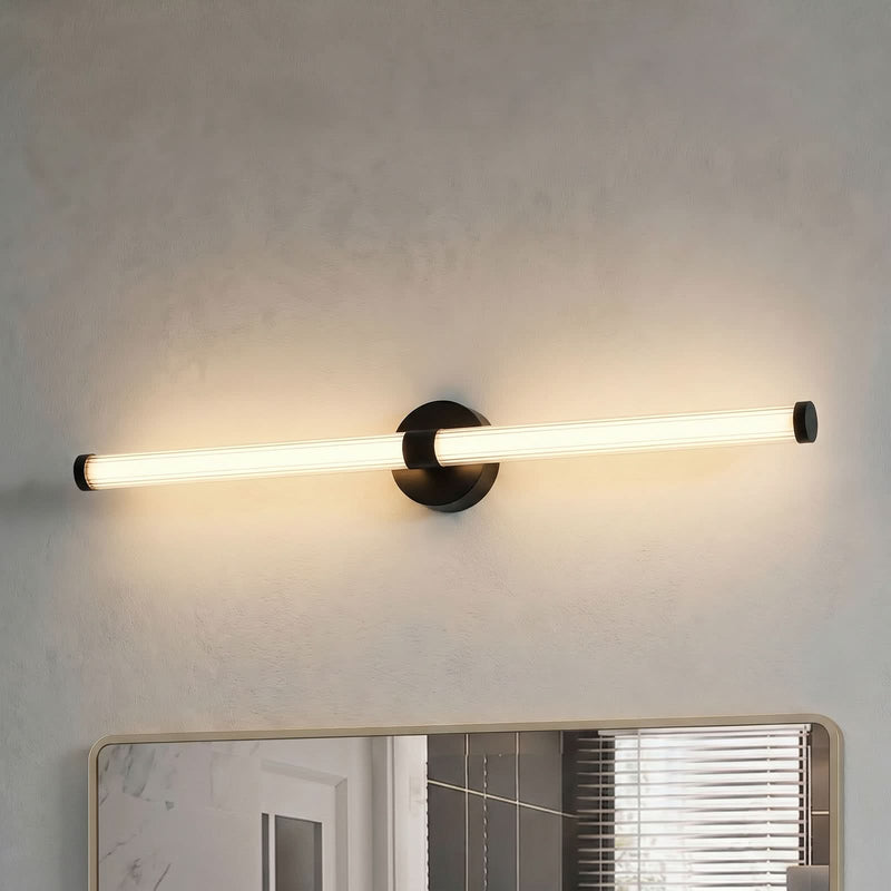 Applique murale LED Melisa en verre, noir, hauteur 9,4 cm, IP44