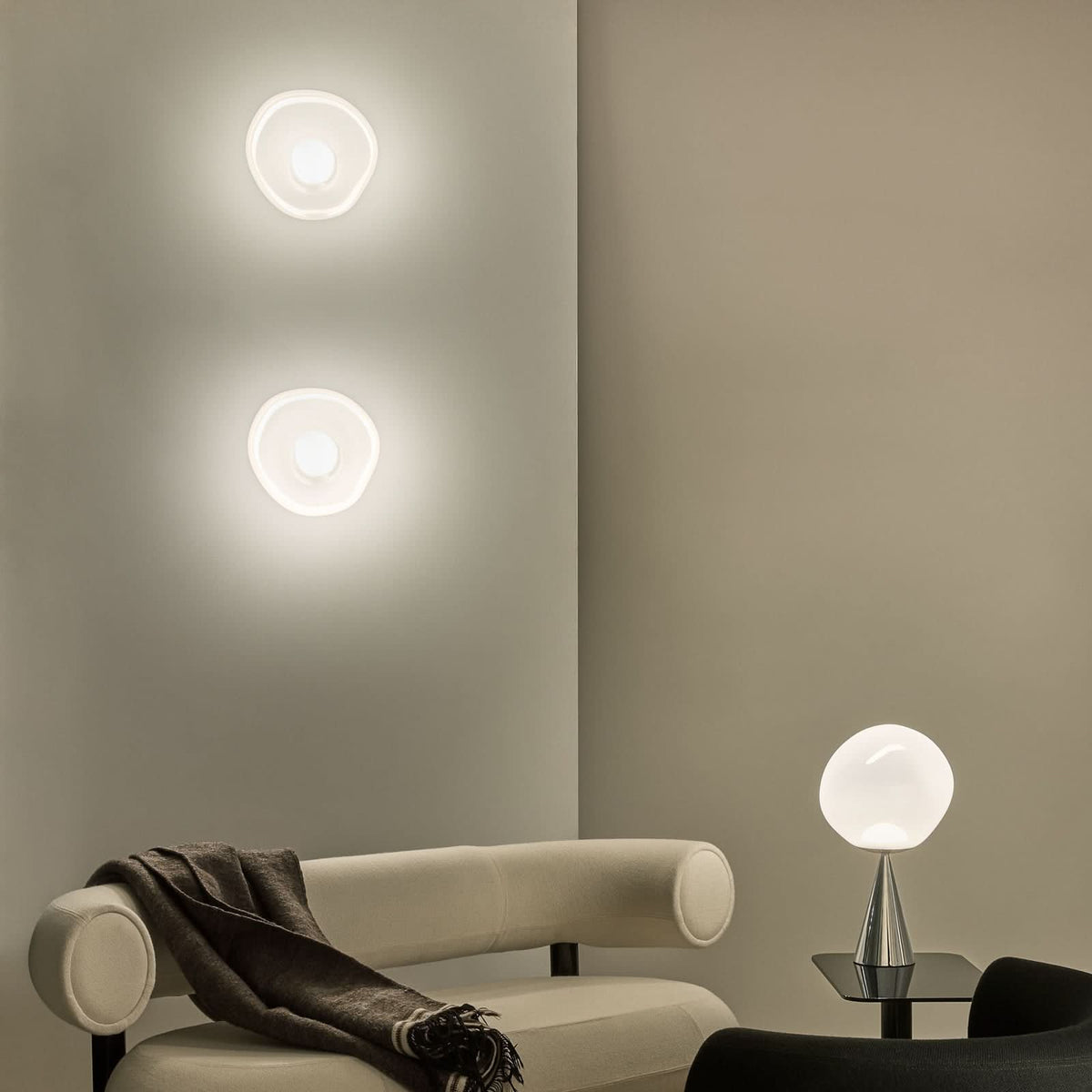 Applique murale LED Melt, chromé, Ø 29 cm